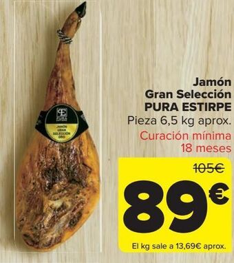 Carrefour Jamón gran selección pura estirpe oferta