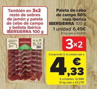 Carrefour Paleta de cebo de campo 50% raza ibérica ibersierra oferta