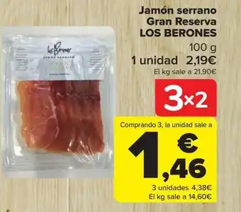 Carrefour Jamón serrano gran reserva los berones oferta