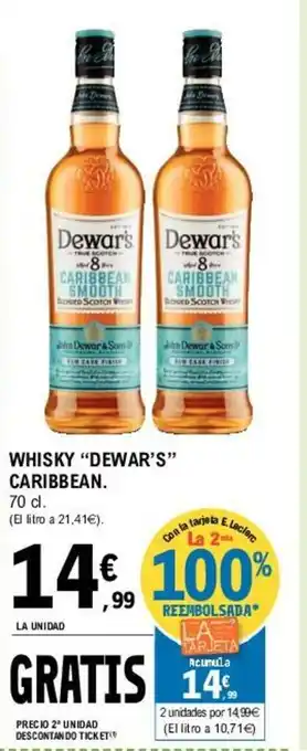 E.Leclerc "Dewar's" Whisky Caribbean 70cl oferta
