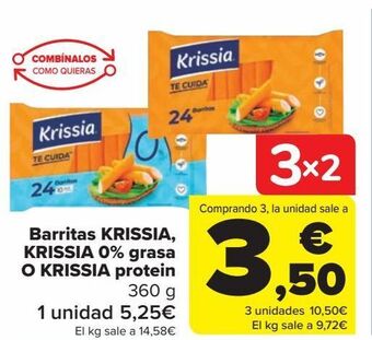 Carrefour Barritas krissia, krissia 0% grasa o krissia protein oferta
