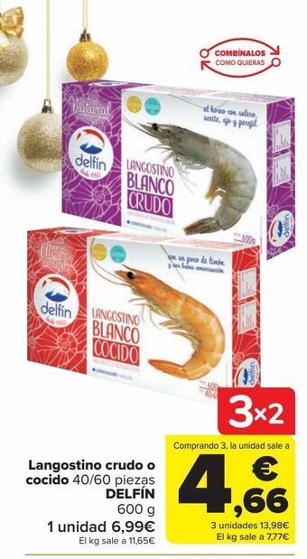 Carrefour Langostino crudo o cocido delfín oferta