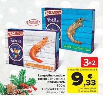 Carrefour Langostino crudo o cocido pescanova oferta