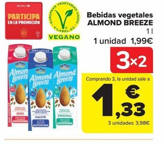 Carrefour Bebidas vegetales almond breeze oferta