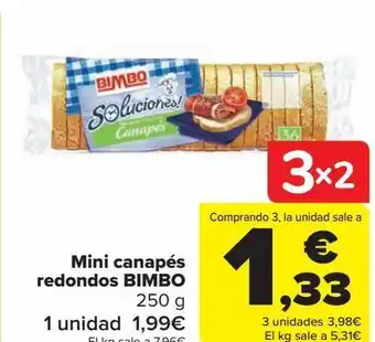 Carrefour Mini canapés redondos bimbo oferta