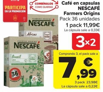 Carrefour Café en cápsulas nescafé farmers origins oferta