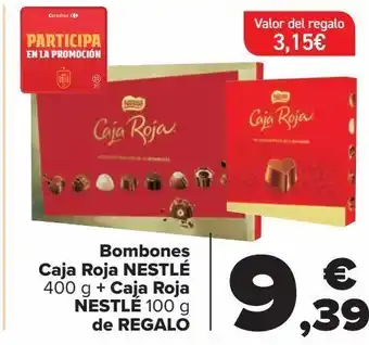 Carrefour Bombones caja roja nestlé 400g + caja roja nestlé 100g de regalo oferta