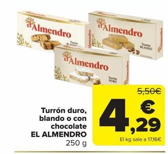 Carrefour Turrón duro, blando o con chocolate el almendro oferta
