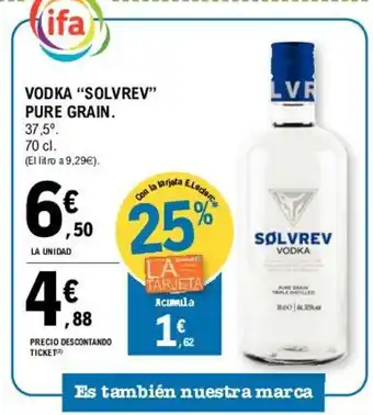 E.Leclerc "Solvrev" Vodka Pure Grain 70cl oferta