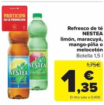 Carrefour Refresco de té nestea limón, maracuyá, mango-piña o melocotón oferta