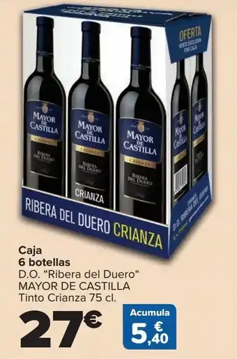 Carrefour Caja 6 botellas d.o. ''ribera del duero'' mayor de castilla tinto crianza oferta