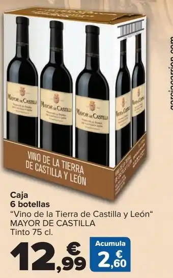Carrefour Caja 6 botellas ''vino de la tierra de castillas y león'' mayor de castilla oferta