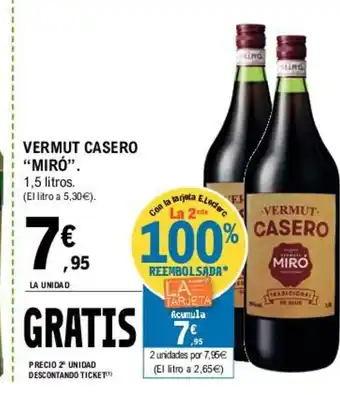 E.Leclerc "Miró" Vermut Casero 1,5 litros oferta