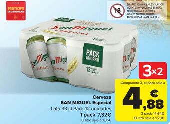 Carrefour Cerveza san miguel especial oferta