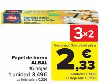 Carrefour Papel de horno albal oferta