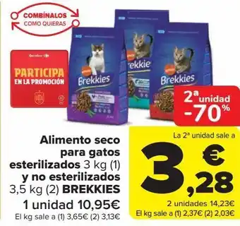 Carrefour Alimento seco para gatos esterilizados y no esterilizados brekkies oferta