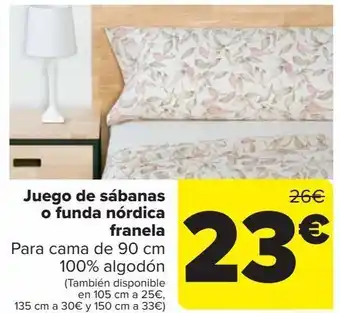 Carrefour Juego de sábanas o funda nórdica franela oferta