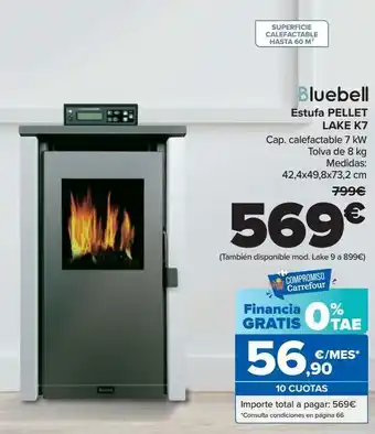 Carrefour Luebell estufa pellet lake k7 oferta