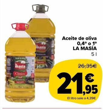 Carrefour Market Aceite de oliva 0,4º o 1º la masía oferta