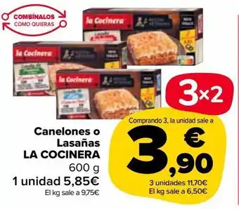 Carrefour Market Canelones o lasaña la cocinera oferta