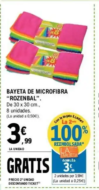 E.Leclerc "Rozenbal" Bayeta De Microfibra 30x30 cm oferta