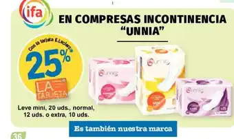E.Leclerc "Unnia" En Compresas Incontinencia oferta