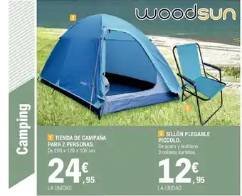 E.Leclerc Tienda De Campaña Para 2 Personas 200x120x105 cm , Sillón Plegable Piccolo oferta