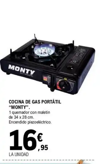 E.Leclerc "Monty" Cocina De Gas Portázil 34x28 cm oferta