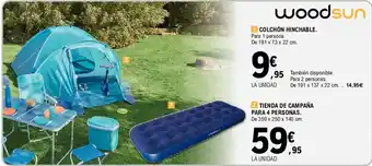 E.Leclerc Colchón Hinchable 191x73x22 cm , Tienda De Campaña Para 4 Personas 350x250x140cm oferta