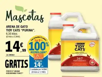 E.Leclerc Purina Arena De gato Tidy Cats 6,35 kilos oferta