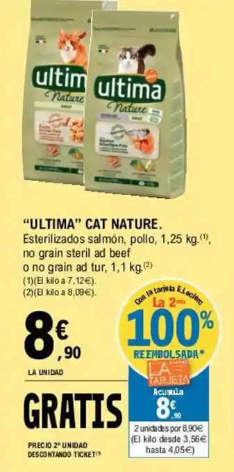 E.Leclerc Ultima Cat Nature 1,25kg oferta