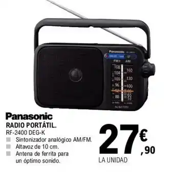 E.Leclerc Panasonic Radio Portátil Rf-2400 DEG-K oferta