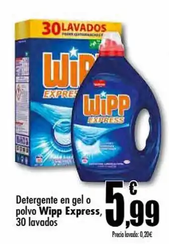 Unide Supermercados Detergente en gel o polvo wipp express 30 lavados oferta