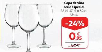 Alcampo Copa de vino serie especial oferta