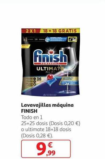 Alcampo Lavavajillas máquina finish oferta