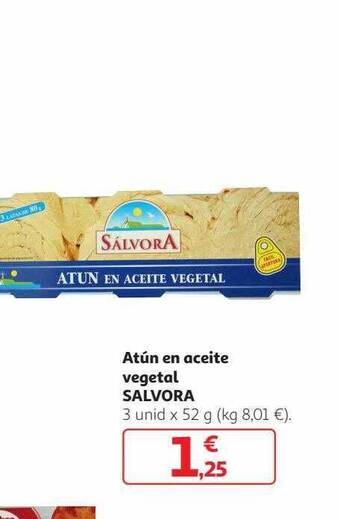Alcampo Atún en aceite vegetal salvora oferta