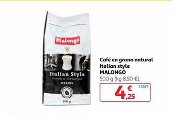 Alcampo Café en grano natural italian style malongo oferta