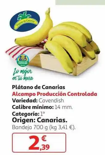 Alcampo Plátano de canarias oferta