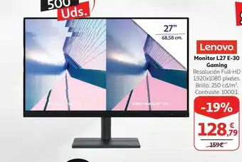 Alcampo Lenovo monitor l27 e-30 gaming oferta