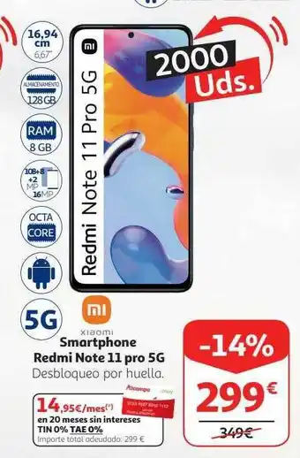 Alcampo Smartphone redmi note 11 pro 5g oferta