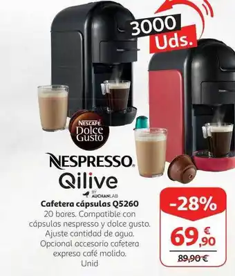 Alcampo Nespresso qilive cafetera cápsulas q5260 oferta