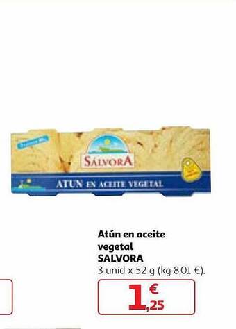 Alcampo Atún en aceite vegetal salvora oferta