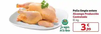 Alcampo Pollo limpio entero alcampo producción controlada el kg oferta