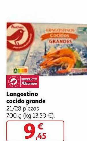 Alcampo Langostino cocido grande oferta