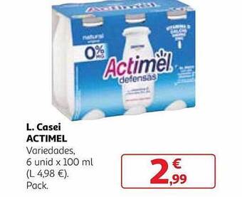 Alcampo L. casei actimel oferta
