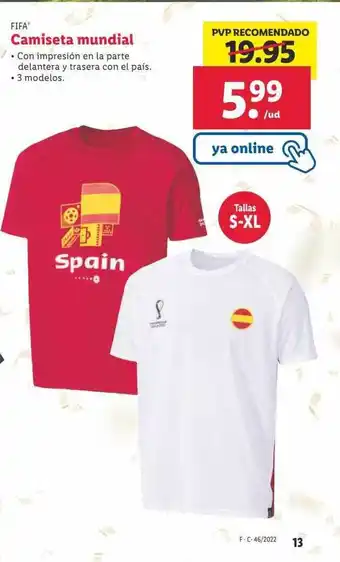 Lidl Fifa camiseta mundial oferta