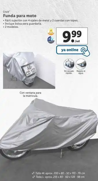 Lidl Crivit funda para moto oferta