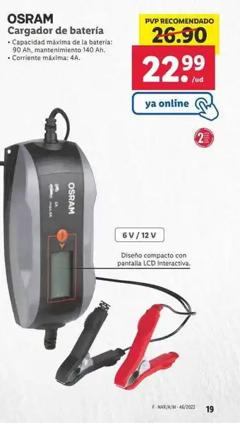 Lidl Osram cargador de bateria oferta