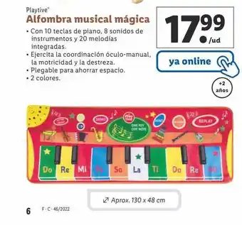 Lidl Playtive alfombra musical mágica oferta