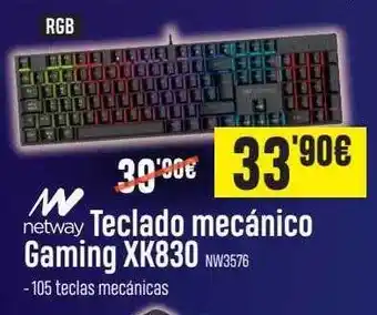 PCBox Netway teclado macánico gaming xk830 oferta